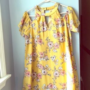 Floral Open Shoulder Dress